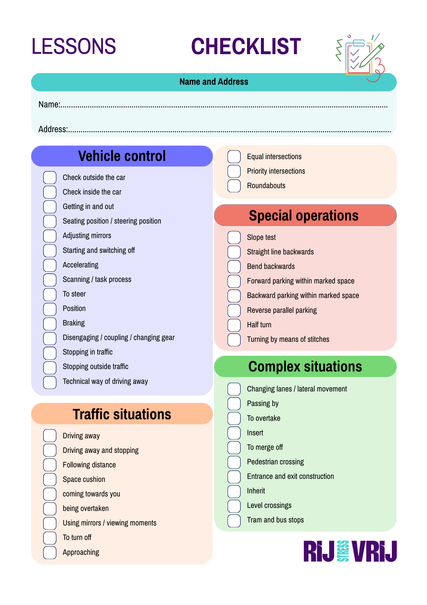21. Driving in pictures - my driving lesson journal