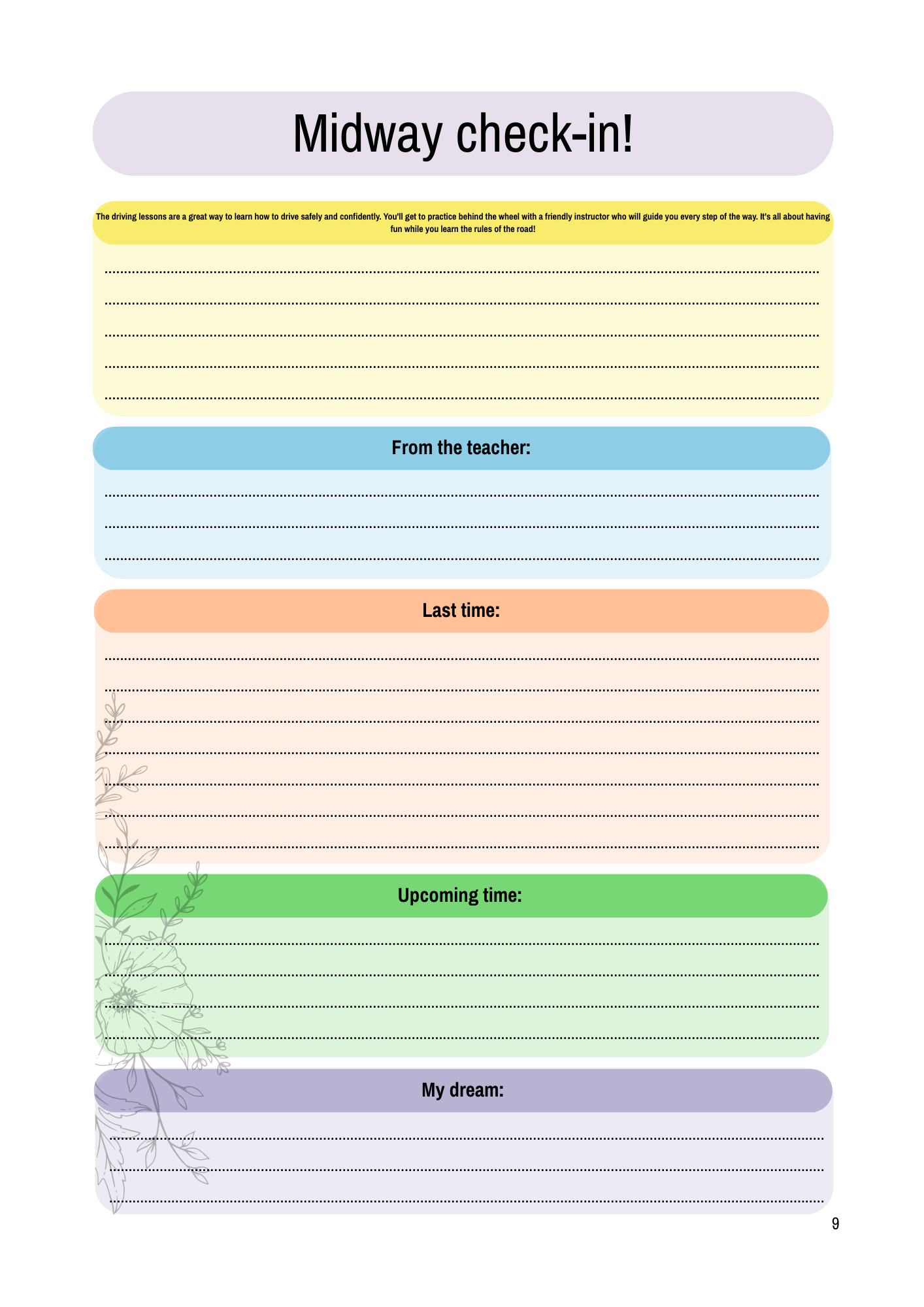 21. Driving in pictures - my driving lesson journal