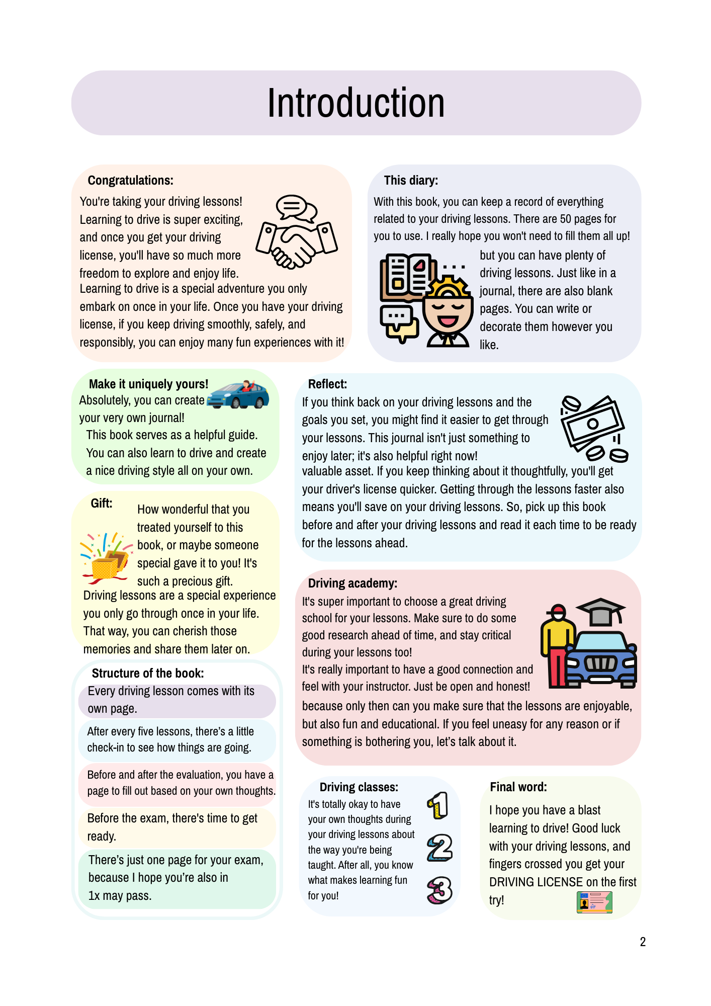 21. Driving in pictures - my driving lesson journal